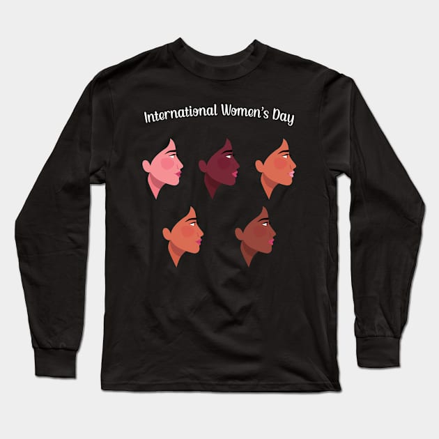 International Women's Day Gifts - Happy Women's Day Long Sleeve T-Shirt by Charaf Eddine